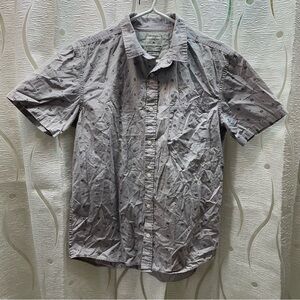 Quiksilver‎ Button Down Shirt Mens Medium Gray Excellent Modern Fit Short Sleeve